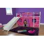 DHP Junior Twin Metal Loft Bed with Slide, Multifunctional Design, White with White Slide