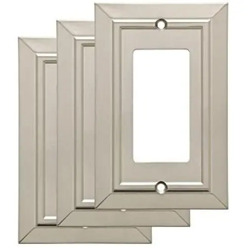 Franklin Brass W35219M-SN-C Classic Architecture Single Decorator Wall Switch Plate/Cover (3 Pack), Satin Nickel, 3 Count Franklin Brass W35219M-SN-C Classic Architecture Single Decorator Wall Switch Plate/Cover (3 Pack), Satin Nickel, 3 Count