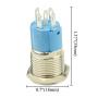 XLX 3 Sets 16mm 5 Pin Metal Momentary Latching Push Button Switch 1NO 1NC Self-Locking 12V DC On Off Stainless Steel Flat Head Waterproof LED Ring Illuminated Switch with Wire Socket Plug