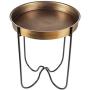 H Potter Indoor Outdoor Side Patio Table Living Room Kitchen Small Spaces Quick Folding Stand and Removable Round Metal Tray for Drinks or Appetizers Gar618 Brass