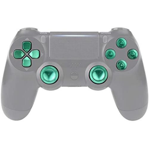 eXtremeRate Green Metal Buttons for Playstation 4 Controller, Aluminum Analog Thumbsticks & Bullet Buttons & D-pad Replacements Kits for PS4 Slim Pro Controller eXtremeRate Green Metal Buttons for Playstation 4 Controller, Aluminum Analog Thumbsticks & Bullet Buttons & D-pad Replacements Kits for PS4 Slim Pro Controller