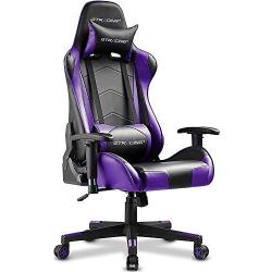 Gtracing Gaming Chair Racing Office Computer Ergonomic Video Game Chair Backrest and Seat Height Adjustable Swivel Recliner with Headrest and Lumbar Pillow Esports Chair,Purple