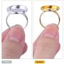 Jdesun 20 Pieces Ring Blanks with 16mm Adjustable Ring Bases, Metal Round Finger Ring Trays, Gold and Silver Plated