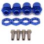 4-Pack 12mm to 17mm Extension Wheel Hex Hub Driver Adapter M12 to M17 Metal Conversion Parts for 1/10 RC Model Car HSP (Navy Blue)