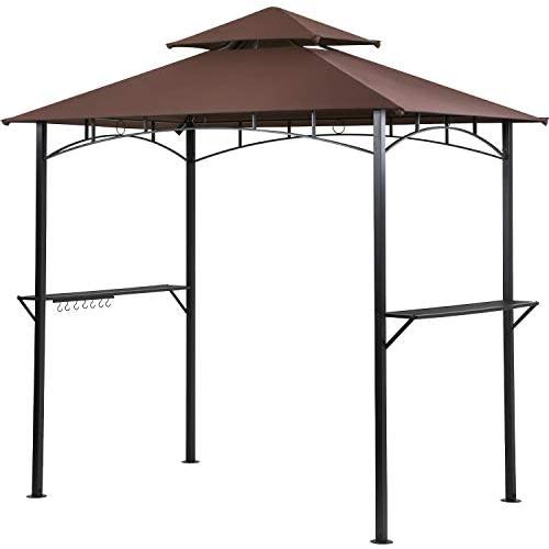 Grill Gazebo 8x 5 Barbecue Canopy BBQ Gazebo Canopy Tent w/Air Vent Double Tiered Outdoor