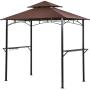 Grill Gazebo 8x 5 Barbecue Canopy BBQ Gazebo Canopy Tent w/Air Vent Double Tiered Outdoor