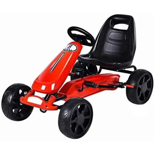 Costzon Go Kart, 4 Wheel Powered Ride On Toy, Kids Pedal Cars for Outdoor, Racer Pedal Car with Clutch, Brake, EVA Rubber Tires, Adjustable Seat (Red Go Kart) Costzon Go Kart, 4 Wheel Powered Ride On Toy, Kids Pedal Cars for Outdoor, Racer Pedal Car with Clutch, Brake, EVA Rubber Tires, Adjustable Seat (Red Go Kart)