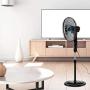 COSTWAY Pedestal Fan, 16-Inch Adjustable Height Fan, 3-Speed Digital Control, Timer, LCD Display, Double Blades, Remote Control, Oscillating Stand Fan for Home, Office, Bedroom