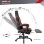 BOSSIN Racing Style Gaming Chair Computer Desk Chair with Footrest and Headrest Ergonomic Design Large Size High-Back E-Sports Chair PU Leather Swivel Game Office Chair Sillas Gaming(Red)