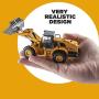 Top Race Metal Diecast Construction Toys Set of 3, Loader, Excavator, Dump Truck Pack of 3 Metal Realistic Construction Trucks Models 1:60 Scale