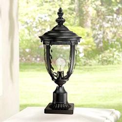 Bellagio Vintage Outdoor Post Light Black 21'' Tall Fixture Pier Mount for Deck Patio Porch - John Timberland