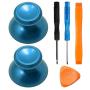 TOMSIN Metal Thumbsticks for Xbox One/ PS4 Controllers, Aluminum Analog Grip Replacement Parts for Xbox One S (2 Pcs) (Blue)