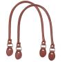 PandaHall Elite 2 Pieces 24.2 Inches Leather Purse Handles Handbags Shoulder Bag Strap Replacement with Alloy Clasps for Purses Making Supplies Brown