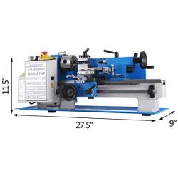 BestEquip Metal Lathe 7'' x 14'',Mini Metal Lathe 0-2250 RPM Variable Speed,Mini Lathe with 4'' 3-jaw Chuck,Bench Top Metal Lathe, Benchtop Lathe, for Various Types of Metal Turning