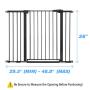 KingSo 48.8'' W x 36'' H Baby Gate Extra Tall Wide Large Dog Gate Auto Close Safety Gate Durable Walk Thru Child Gate for Stairs Doorways. Include 4 Pressure Bolts, 2.75'', 5.5'' & 8.25'' Extension, Black