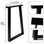 Metal Table Leg Desk Legs 28’’ Height 17.7’’ Wide Furniture Legs,Dining Table Legs,Metal Legs for Table Desk,Office Table Legs(Black)