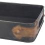 Stonebriar Rectangle Slate Metal Serving Tray with Rust Trim & Cutout Handles, Industrial Butler Tray, For Serving Drinks & Snacks, Centerpiece for Coffee Table, Document Organizer for Desk or Office