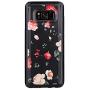 FLYEE Case Compatible with Samsung Galaxy S8 (5.8 inch,Released in 2017),Wallet Case for Women and Girls with Card Holder,Premium PU Leather Magnetic Flip Protective Case for S8 5.8-Black Flower