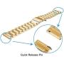 Shangpule Compatible Gear S3 bands, Galaxy Watch 3 45mm Band Galaxy Watch 46mm Bands, 22mm Stainless Steel Metal Replacement Strap Bracelet Compatible Samsung Gear S3 Classic and S3 Frontier Smartwatch (Gold)