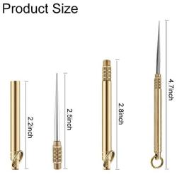 5 Pieces Portable Titanium Toothpick Pocket Toothpick with Metal Toothpick Holder for Outdoor Camping and Picnic