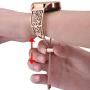 VIGOSS Metal Bracelet Compatible with Galaxy Watch 42mm Bands Rose Gold Women 20mm Luxury Stainless Steel Jewelry Floral Hollow Bangle for Samsung Galaxy Watch 42mm R810/Galaxy Watch Active 40mm R500