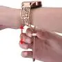VIGOSS Metal Bracelet Compatible with Galaxy Watch 42mm Bands Rose Gold Women 20mm Luxury Stainless Steel Jewelry Floral Hollow Bangle for Samsung Galaxy Watch 42mm R810/Galaxy Watch Active 40mm R500