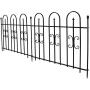 Sunnydaze 2-Piece Decorative Finial Garden Landscape Metal Border Fence, Black, 38 Inches x 49 Inches Per Panel, 8 Feet Overall