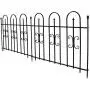 Sunnydaze 2-Piece Decorative Finial Garden Landscape Metal Border Fence, Black, 38 Inches x 49 Inches Per Panel, 8 Feet Overall