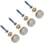 Stainless Steel Screw Cover/Cap (Full Metal Construction 0.75'' Diameter) Fasteners, Decorative Mirror, Sign/Advertising Hardware, Nails, Construction (8 Pack)