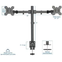 VIVO Dual LCD Monitor Desk Mount Stand Heavy Duty Fully Adjustable fits 2 /Two Screens up to 27'' (STAND-V002)