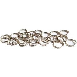 WUBOECE 300 PCS 8mm Metal Split Ring Nickel Plated Small Key Chain Ring Part for Connecting Clasps Charms Links and Ornament Crafts, Silver