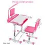 Forfar Kids Study Desk with LED Light Kids Desk and Chair Set Height Adjustable Children Desk and Chair Set with Storage Pull Out Drawer,Bookstand, Tilt Desktop