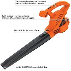 BLACK+DECKER Electric Leaf Blower, 7-Amp (LB700)