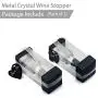 JETKONG Metal Wine and Beverage Bottle Stopper Crystal Clear, Stainless Steel Wine Stopper (Set of 2)