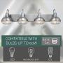 Kira Home Liberty 36'' 4-Light Modern Industrial Vanity/Bathroom, Kitchen Light + Metal Cage Shades, Brushed Nickel Finish