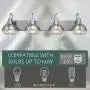 Kira Home Liberty 36'' 4-Light Modern Industrial Vanity/Bathroom, Kitchen Light + Metal Cage Shades, Brushed Nickel Finish
