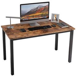 IRONCK Computer Desk 39.4'', Small Desk Home Office Study Desk Metal Frame, Modern Simple Laptop Table, Easy Assembly, Industrial Style, Rustic Brown