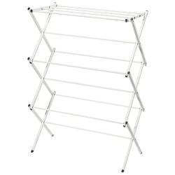 STORAGE MANIAC XL Foldable Clothes Drying Rack, 3-Tier 41 Inch Height, Laundry Rack with Rustproof Coating, White