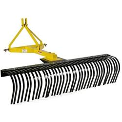 Titan Attachments 5-Ft Landscape Rake for Compact Tractors, Quick Hitch Compatible Tow-Behind Garden Tool