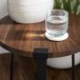 Walker Edison Anastasia Modern Metal Wrap X Base Accent Table, 18 Inch, Dark Walnut