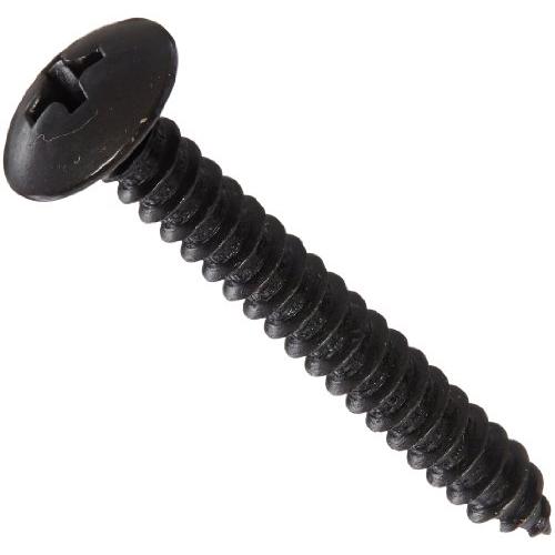 Small Parts 0820ABPTB Steel Sheet Metal Screw, Black Oxide Finish, Truss Head, Phillips Drive, Type AB, #8-18 Thread Size, 1-1/4'' Length (Pack of 100)