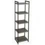 Household Essentials 5 Tier Storage Tower Metal, Grey Shelf – Black Frame, Ashwood Household Essentials 5 Tier Storage Tower Metal, Grey Shelf – Black Frame, Ashwood
