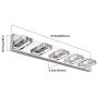 SOLFART 5 Lights 31.5 Inches Modern Glass Stainless Steel Vanity Light Over Mirror Long Bathroom Lighting Fixtures LED Vanity Light