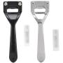Pssopp Metal Leather Skiver with 3PCS Skiver Replacement Part for Leather Craft DIY, Leather Making, Leather Thinning(Silver)