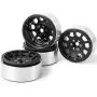 Que-T 2.2'' RC Rock Crawler Metal Alloy Beadlock Wheel Rims for 1/10 Axial Wraith D90 (Black)