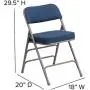 Flash Furniture HERCULES Series Premium Curved Triple Braced & Double Hinged Navy Fabric Metal Folding Chair