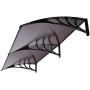 VIVOHOME Polycarbonate Window Door Awning Canopy Brown with Black Bracket 40 Inch x 80 Inch