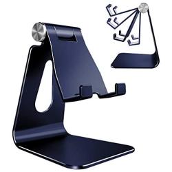 Adjustable Cell Phone Stand, CreaDream Phone Stand, Cradle, Dock, Holder, Aluminum Desktop Stand Compatible with iPhone Xs Max Xr 8 7 6 6s Plus 5s Charging, Accessories Desk,All Smart Phone-Navy Blue