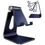 Adjustable Cell Phone Stand, CreaDream Phone Stand, Cradle, Dock, Holder, Aluminum Desktop Stand Compatible with iPhone Xs Max Xr 8 7 6 6s Plus 5s Charging, Accessories Desk,All Smart Phone-Navy Blue