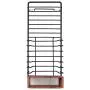 mDesign Compact Modern Kitchen Countertop, Sink Dish Drying Rack, Removable Cutlery Tray - Drain and Dry Wine Glasses, Bowls and Dishes - Metal Wire Drainer in Black with Cherry Bamboo Caddy